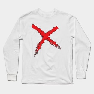 An X painted with red paint Long Sleeve T-Shirt